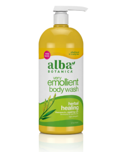 very emollient™ herbal healing bath & shower gel front 32oz