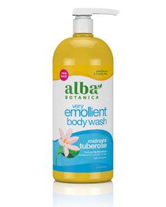 very emollient™ midnight tuberose bath & shower gel front 32oz